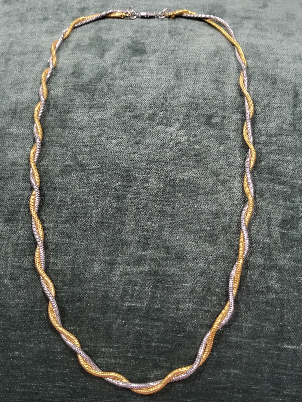 18K Gold and Silver Plated Stainless Steel Herringbone Necklace - Womens